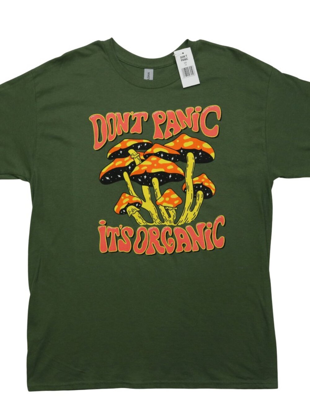 Dont Panic Its Organic Mushroom Green Tee Unisex
